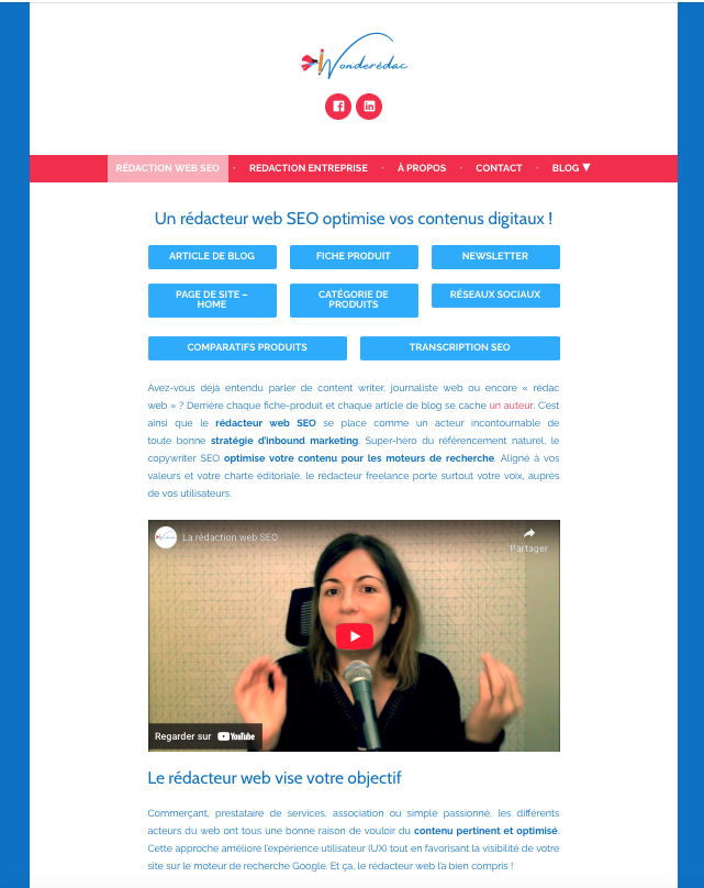 mon copywriting avec Wonderédac